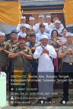 Minggu Kasih di Pura Agung Bhuana Kertha, Wakapolres Morowali Ajak Umat Hindu Perkuat Toleransi dan Jaga Kamtibmas
