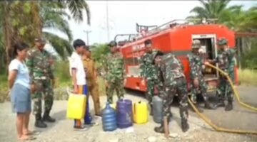 Kodim 1311/Morowali Salurkan Air Bersih untuk Warga Desa Lanona